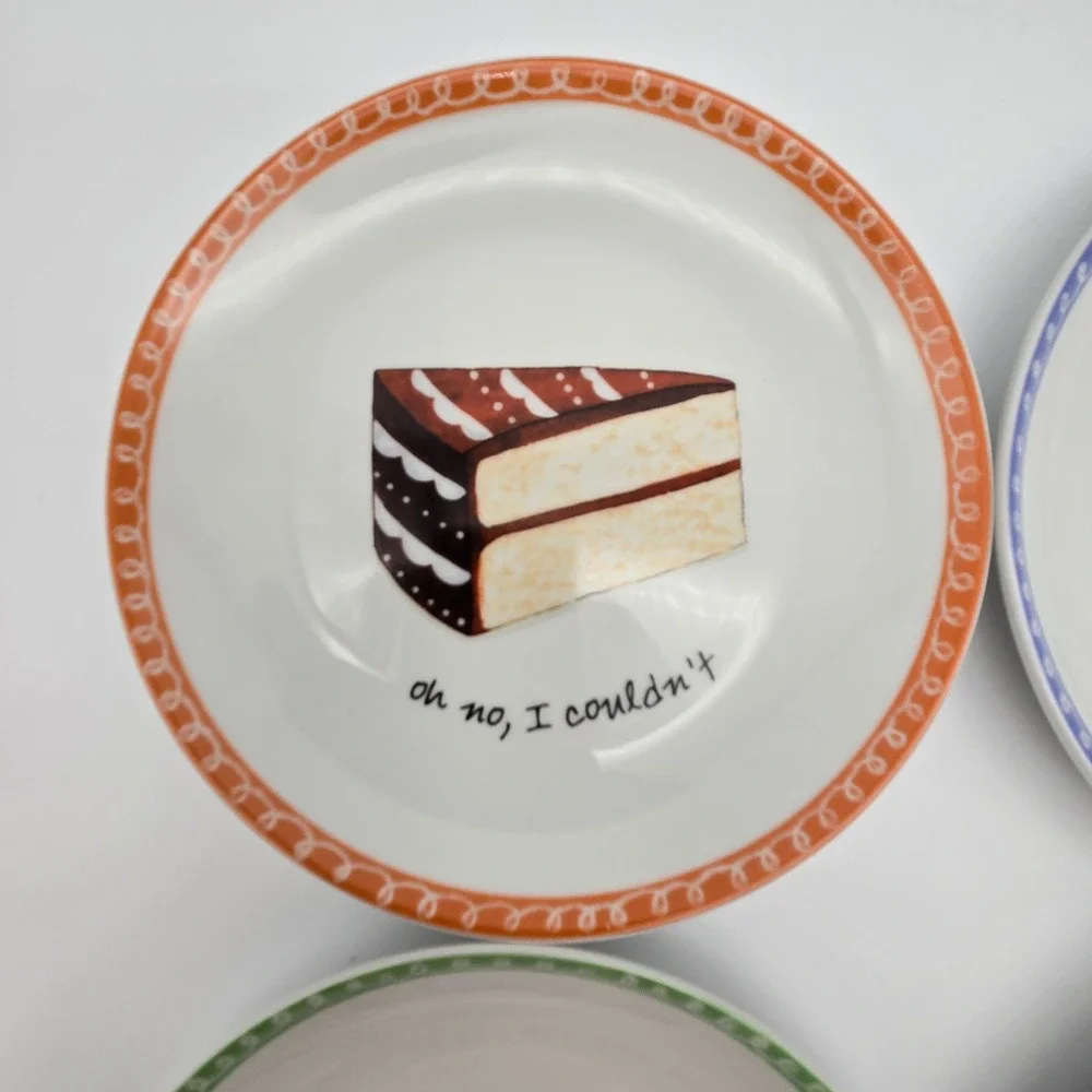Boston Warehouse Dessert Excuses Plate Set/4 6.5